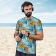 thumbnail image 4 of Wukai Sunflowers Print Men's Short-Sleeved Mesh T-Shirt,Quick-Dry Short Sleeve Workout T-Shirt-3X-Large, 4 of 8