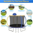 thumbnail image 7 of 10 FT Trampoline for Kids with Basketball Hoop, SEGMART Upgraded Kids Outdoor Trampoline with Enclosure Net and Ladder, Heavy Duty Round Recreational Trampoline for Indoor Outdoor Backyard, 7 of 7