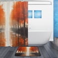 thumbnail image 2 of Orange Autumn Landscape 2 Pcs Bathroom Shower Curtain Set with Bath Mat and Shower Curtain 66"x72", 2 of 7