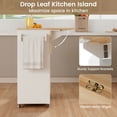 thumbnail image 7 of Spaco Drop Leaf Mobile Kitchen Island Cart with Power Outlet and Adjustable Shelf-White, Kitchen Island, Kitchen Island with Storage for Kitchen,Dinning Room, 7 of 7