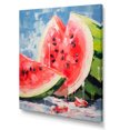 thumbnail image 2 of Designart "Summertime Refreshment with Watermelon Fruit II" Food & Beverage Canvas Wall Art - Traditional Green Fruits Living Room Canvas Art, 2 of 6