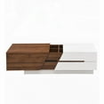 thumbnail image 2 of Modern White&Walnut Coffee Table Featuring an Extendable Sliding Top and Storage Space, 2 of 26