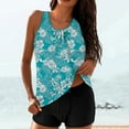 thumbnail image 2 of Womens Tankini Plus Size Women's Tankini Bathing Suits Conservative One Piece Sleeveless Swim Tank Top with Shorts Ladies Floral Print Sport Swimwear, 2 of 7