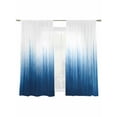 thumbnail image 6 of Blue Ombre Stripe Sheer Curtains for Living Room Bedroom Abstract Art Gradient Watercolor Sheer Curtains 72 Inch Long 2 Panels Set Light Filtering Curtain Window Treatments Drapes for Dining Room, 6 of 6