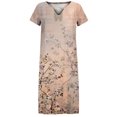 thumbnail image 4 of Pisexur Robe à Manches Courtes Col en V Robe d'Été Décontractée Imprimée pour Femmes, 4 of 5
