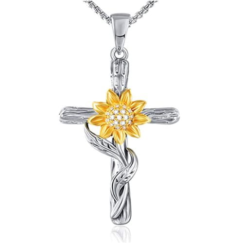 Sun Flower Necklace-Sterling Silver Necklace-Flower necklace