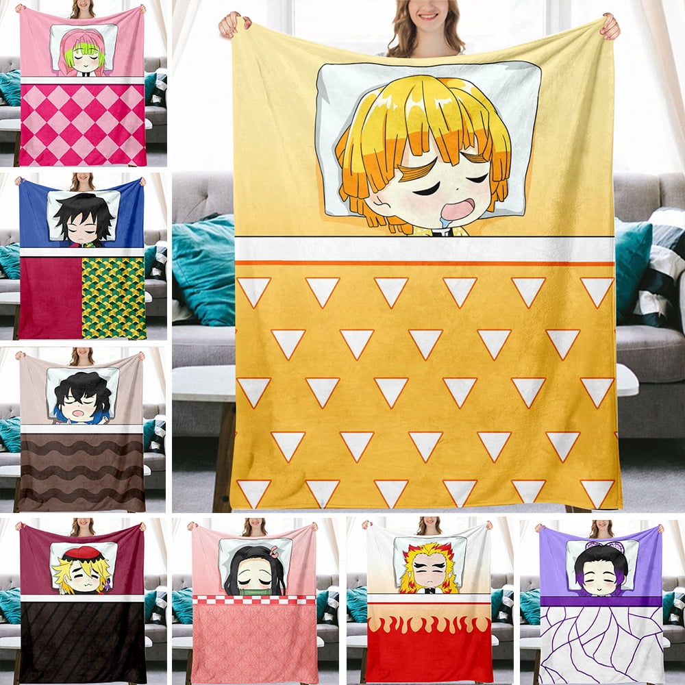 Anime Demon Slayer flange Covering blanket Christmas blanket, flange