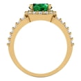 thumbnail image 4 of Halo Engagement Ring for Women - 2.6ct Simulated Emerald in 14K Yellow Gold Promise Ring, 4 of 7
