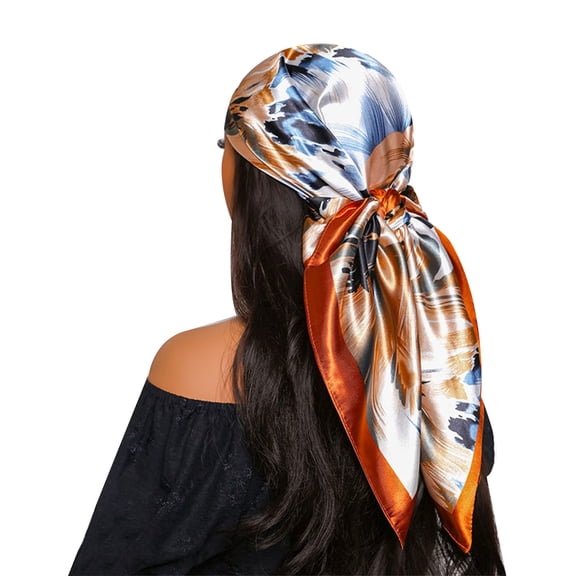 Large Square Headscarf 90x90cm Hair Bandanas Neck Scarves Stylish Soft Artificial Silk for Sleep Beach Daily Wear Parties Decoration