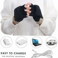 thumbnail image 5 of USB Heated Gloves Fingerless for Men and Women, Winter Warm Heating Gloves Full & Half Hands Warmer Adjustable Temperature, Electric Gloves Washable Knitted Laptop Touchscreen Gloves, 5 of 6