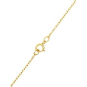 Brilliance Fine Jewelry Girl’s 14K Yellow Gold Puff Heart Pendant, 16” Chain