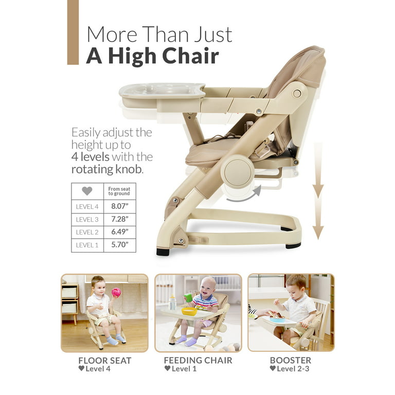 High Chairs for Babies and Toddlers, Booster Seat for Dining Table with 4  Lev