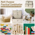thumbnail image 4 of Set of 4 Wicker Storage Baskets Organizer, Handwoven Storage Bins with Lid for Organizing, Home Utility Box for Home Office Supplies Multipurpose Container(White), 4 of 6