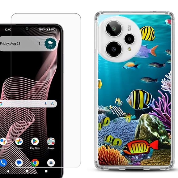 Phone Case for ATT Verge 2 5G, with Screen Protector, by OneToughShield - Underwater