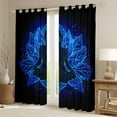 thumbnail image 3 of Feelyou Western Bohemian Yoga Black Out Curtains, Blue Lotus Flower Curtains Pack of 2 (42x63 Each), Vintage Mandala Damask Flower Bedroom Curtains, Living Room Curtains Decor, 3 of 7
