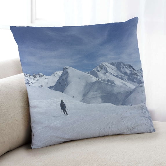 Ahgly Company Sports Ski Indoor Throw Pillow, 18 inch by 18 inch