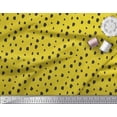 thumbnail image 3 of Soimoi Yellow polyester Crepe Fabric Brush Stroke & Dots Abstract Decor Fabric Printed Yard 42 Inch Wide, 3 of 3
