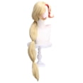 thumbnail image 3 of Peluca de cosplay rubia con cola de caballo larga con detalles rojos, 100 cm, 3 of 3
