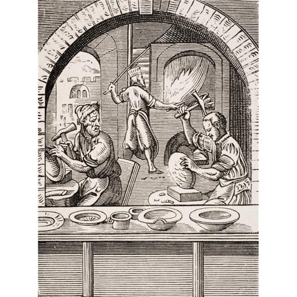 Basin Maker 19th Century Reproduction of 16th Century Woodcut by Jost Amman Poster Print, 12 x 16