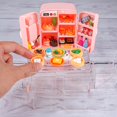 thumbnail image 2 of 95 Pcs Dollhouse Refrigerator Mini Fridge Table Dining Car Toy with Food Set Kitchen Furniture Miniatures Party Fruits Juice Milk Desserts for Children Drink Cake Pretend Play Game Fake Ice Cubes, 2 of 5