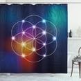 thumbnail image 1 of Ambesonne Digital Shower Curtain, Circles Grid Esoteric, 69"Wx70"L, Indigo, 1 of 3