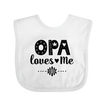 Inktastic Opa Loves Me Granddaughter Girls Baby Bib