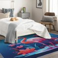 thumbnail image 4 of Flamingo Rug, Tropical Animal Area Rug 3x5, Cartoon Carpet, Entryway Rugs Bedroom, Fluffy Machine Washable Non-Slip Low-Pile Non-Shedding Rug for Kitchen, Indoor Outdoor Entrance Rugs Km&-330, 4 of 7