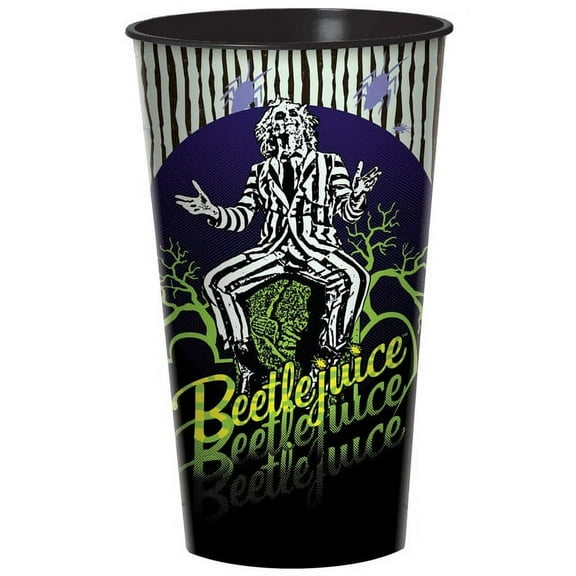 amscan 420216 - Halloween Beetlejuice Re-usable Plastic Cup - 946ml Plastic Cup 900 ml