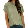 thumbnail image 4 of ShomPort Plus Size Hollow out Tops for Women Summer Loose Tunic Tops Solid Color Short Sleeve V Neck T-Shirts, 4 of 8