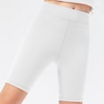 thumbnail image 6 of Girls Tight-Fit Knee-Length Shorts, High-Waist Yoga Running Shorts for Kids, Breathable Dance Training Capri Leggings, Quick-Dry Workout Shorts for Age 5-13 White 150, 6 of 7