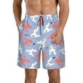 thumbnail image 2 of Uemuo Cartoon Poodle Dog Pattern Men's Swim Trunks Hawaiian Beach Bathing Suit Swimsuits Beach Quick-Dry Shorts with Pockets-Large, 2 of 9