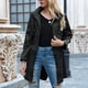 thumbnail image 3 of Chaqueta impermeable para mujer, impermeable, transpirable con capucha, ligera, plegable, chaqueta de transición, chaqueta para exteriores con cintura ajustable con cordón, 3 of 5
