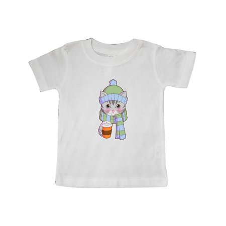 

Inktastic Cute Gray Tabby Cat in Scarf and Hat Gift Baby Boy or Baby Girl T-Shirt