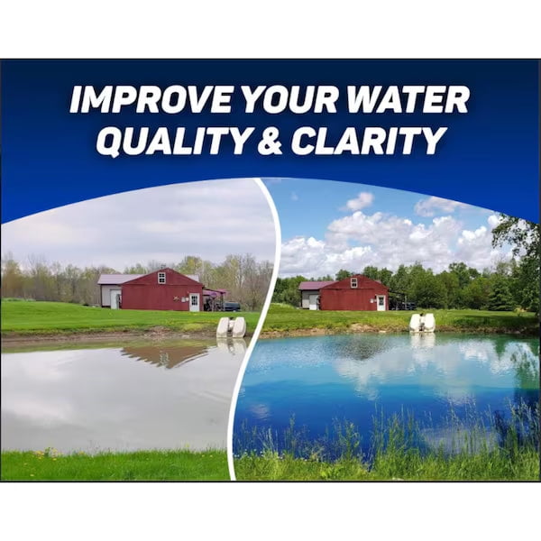 Crystal Blue Pond Colorant & Aquatic Feed Floating Fish Food Bundle for Koi & Catfish