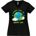 thumbnail image 3 of Inktastic Every Day Earth Day Women's Plus Size V-Neck T-Shirt, 3 of 5