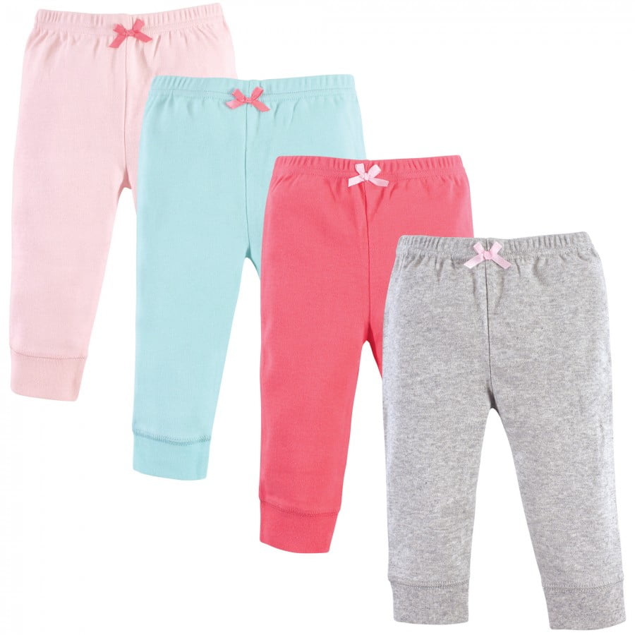 Luvable Friends Girl Baby Tapered Ankle Pants 3-Pack Pink Stripes