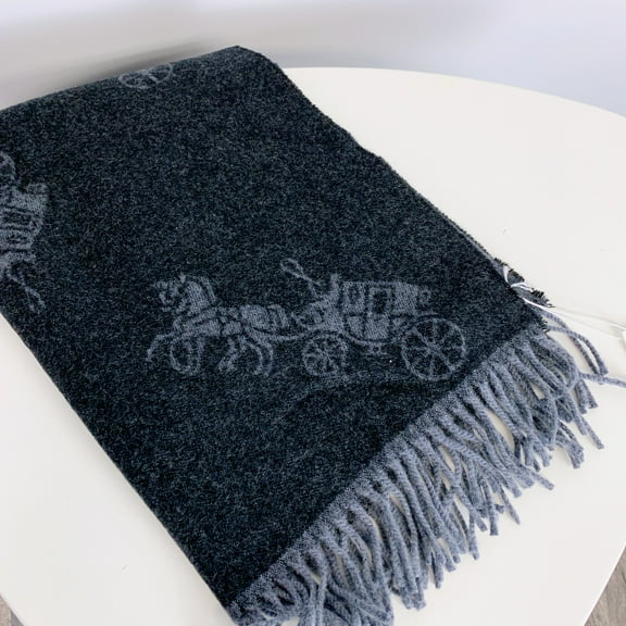 Coach F76387 Horse And Carriage Oversized Muffler In Black