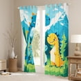 thumbnail image 3 of Manfei Cartoon Dinosaur Curtains Pack of 2 (42x84 Each) for Boys Girls, Blue Orange Dino Curtains Blackout, Cute Animal Living Room Curtains, Luxurious Room Decor, 3 of 6
