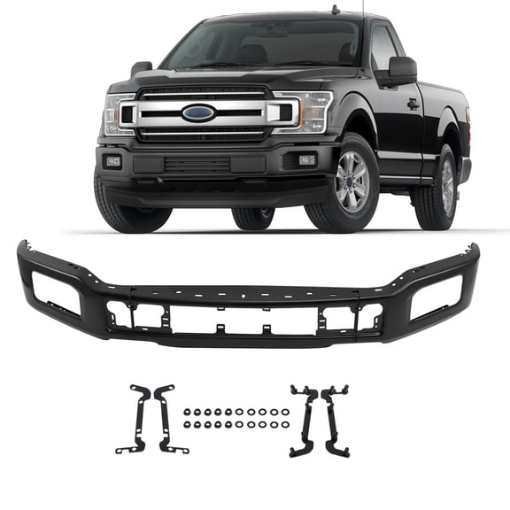 Front Bumper For 2018-2020 Ford F150 F-150 Primered Steel Pickup Truck Black