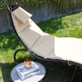 BELLEZE Outdoor Patio Lounger, Hanging Backyard Chaise Swing w/ Curved