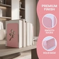 thumbnail image 2 of Unique Bargains 2Pcs Decorative Metal Tree Design Book Ends Pink Leaf 3.9*5.3*7.9inch, 2 of 5