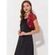 thumbnail image 3 of Satén Shrug Bolero Cap Sleeve Business Open Front Crop Cardigan para mujer borgoña M, 3 of 5