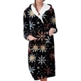 thumbnail image 1 of Women's Fleece Plush Robe Long Warm Plush Bathrobe Loungewear Jacket Printed Comfort Robe, 1 of 5