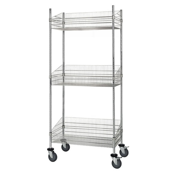 24" Deep x 36" Wide x 92" High 3 Tier Mobile Deep Basket Unit