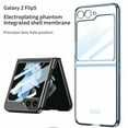 thumbnail image 2 of for Samsung Galaxy Z Flip 5 Case, Z Flip 5 Case with Screen Protector Luxury Transparent Plating PC Cover, Full Protection Crystal Clear Case for Samsung Galaxy Z Flip 5, Blue, 2 of 7