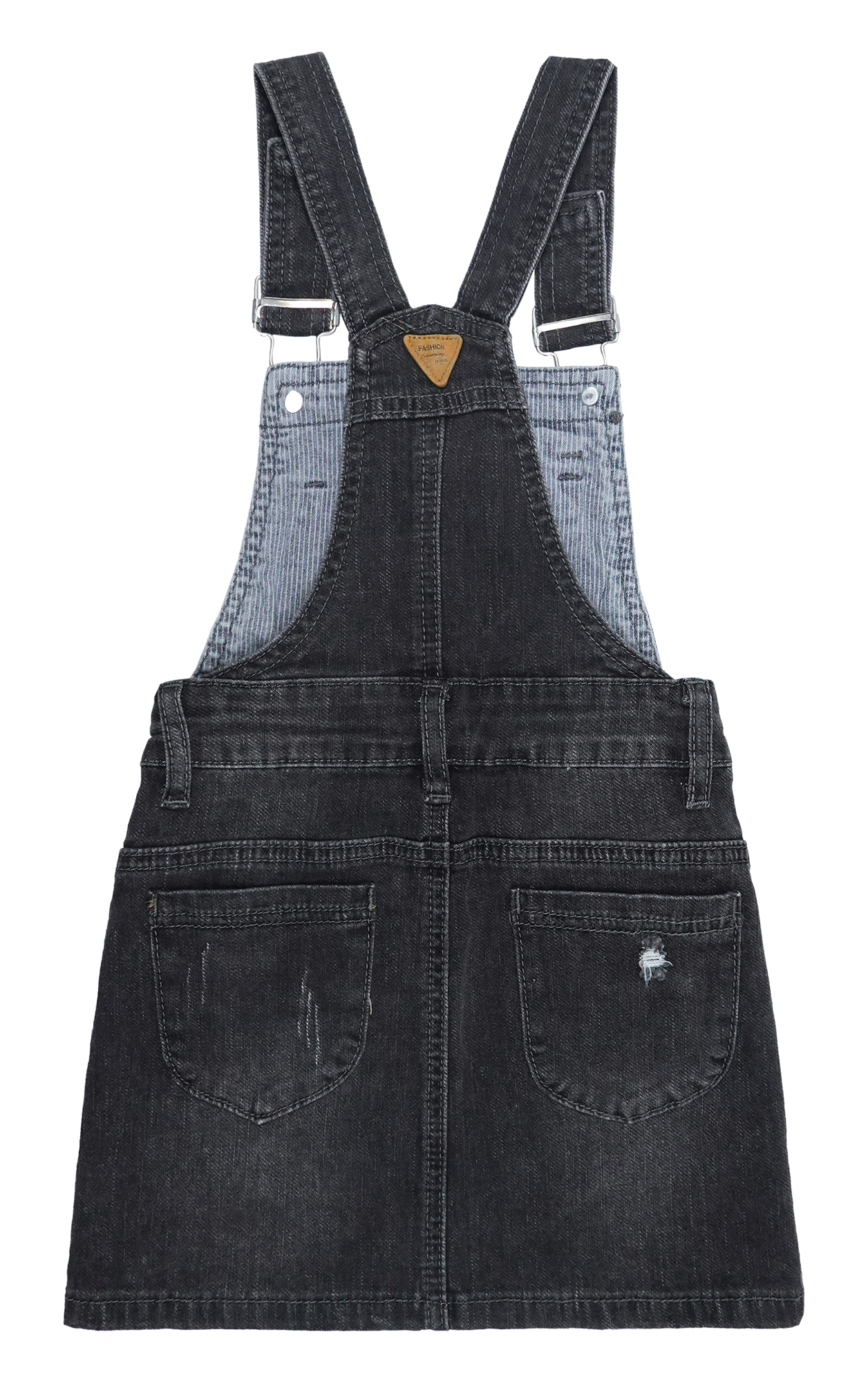 KIDSCOOL SPACE Girls Denim Skirts,Baby Girls Ripped Soft Stretchy Jeans Overall Dress,Black,2-3 Years