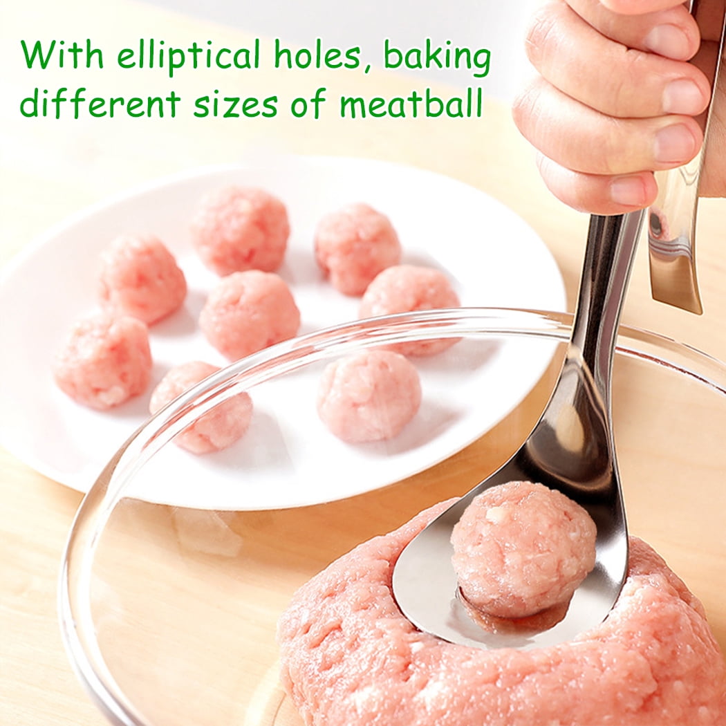 Meatball Spoon Stainless Non-Stick Meatball Maker Tool with Long Handle Creative Homemade Lean Meat Balls Spoon Mold 