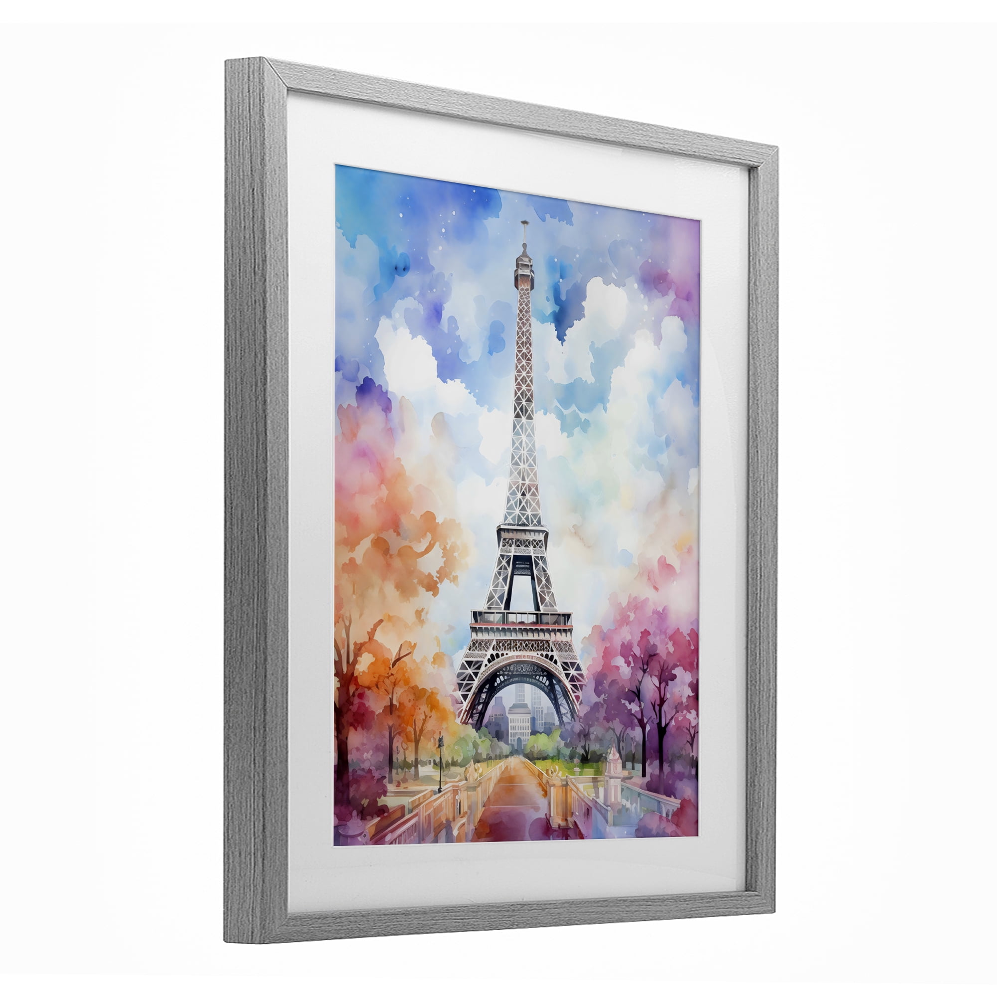 Stupell Industries Pastel Paris Springtime Tower Gray Framed Print Under Glass, design by Creative Studio