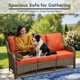 thumbnail image 3 of Ovios 6-Piece Patio Furniture Set All-Weather Wicker Outdoor Conversation Set with Sofa Swivel Chairs and Ottomans, Orange Red, 3 of 10