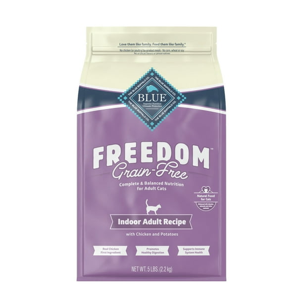 Blue Buffalo Freedom Indoor Chicken Dry Cat Food for Adult Cats, Grain
